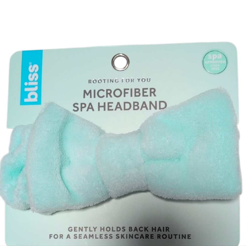 Bliss Blue Microfiber Spa Headband for Skincare